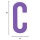 Purple Letter (C) Corrugated Plastic Yard Sign, 30in
